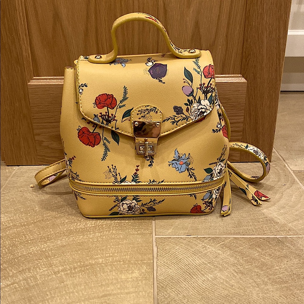 Brand New Floral Yellow Mini Backpack
